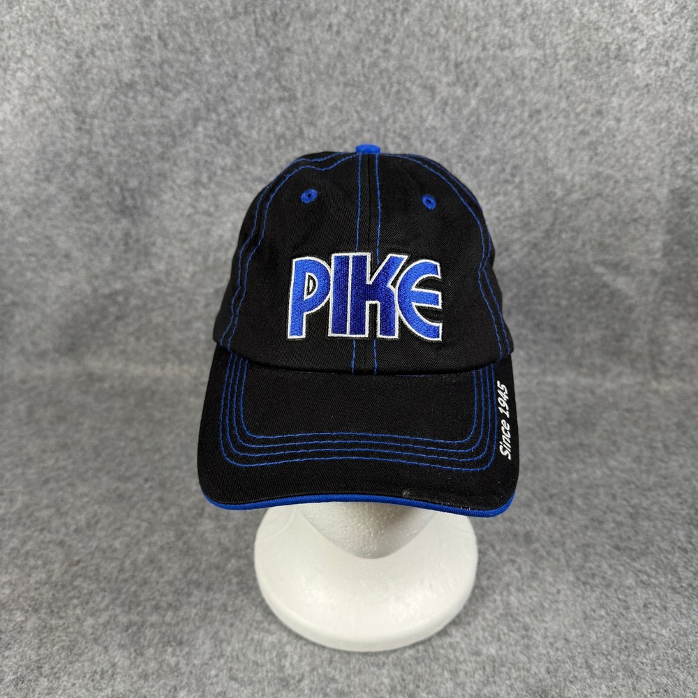 Custom Advertising Mens PIKE Embroidered Baseball Cap Adjustable Black Blue